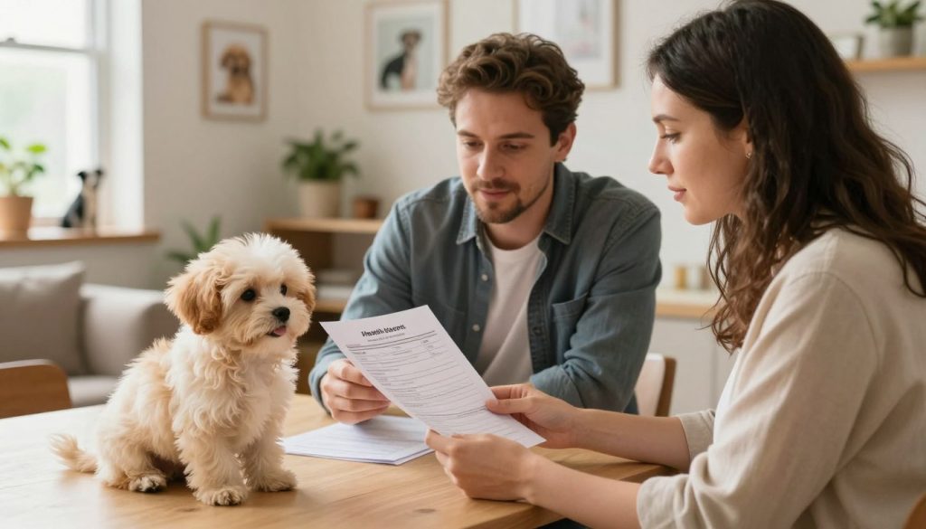 Breeder sharing Havanese health records with a prospective owner