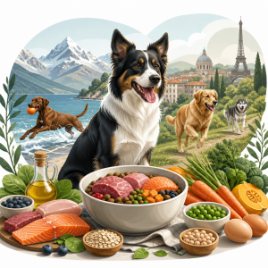Editorial illustration for an article titled "Fueling Europe’s Active Dogs: A Fr