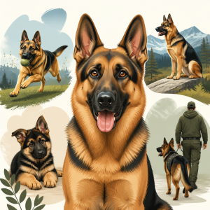 Editorial illustration for an article titled "German Shepherds: A Friendly Guide