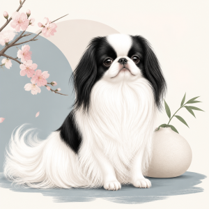Editorial illustration for an article titled "Japanese Chin: A Charming Guide to