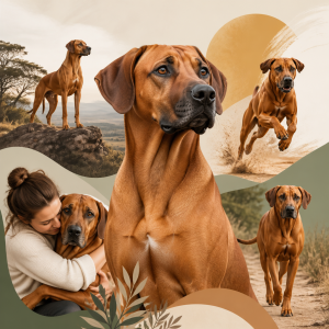 Editorial illustration for an article titled "Rhodesian Ridgeback: A Loyal, Athl