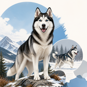 Editorial illustration for an article titled "Siberian Husky: A Friendly Guide t